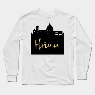 FLORENCE ITALY DESIGNER SILHOUETTE SKYLINE ART Long Sleeve T-Shirt